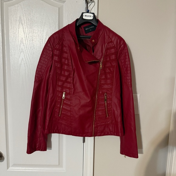XXL Bellivera Red Leather Jacket -GUARANTEE TO SHIP IN 48 HRS. Or get 50% refund - Picture 1 of 4